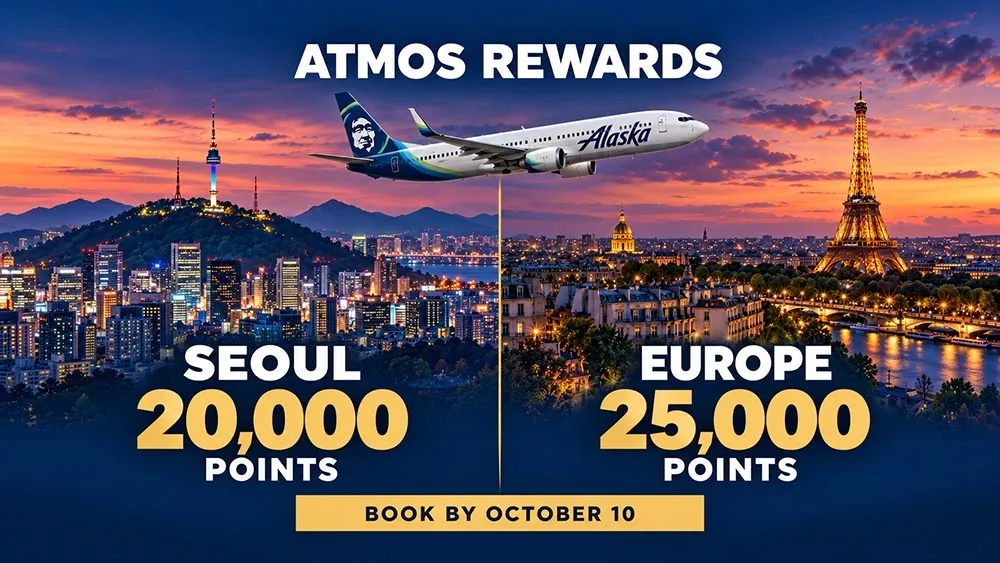 Atmos Rewards Is Selling Seoul for 20,000 Points and Europe for 25,000. Book by October 10.