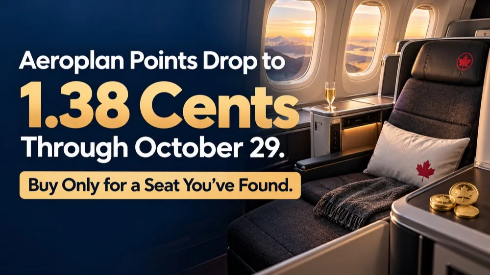 Aeroplan Points Drop to 1.38 Cents Through October 29. Buy Only for a Seat You've Found.