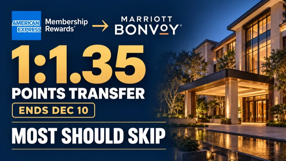 Amex Points Turn Into Marriott Points at 1:1.35 Until December 10. Most People Should Skip It.