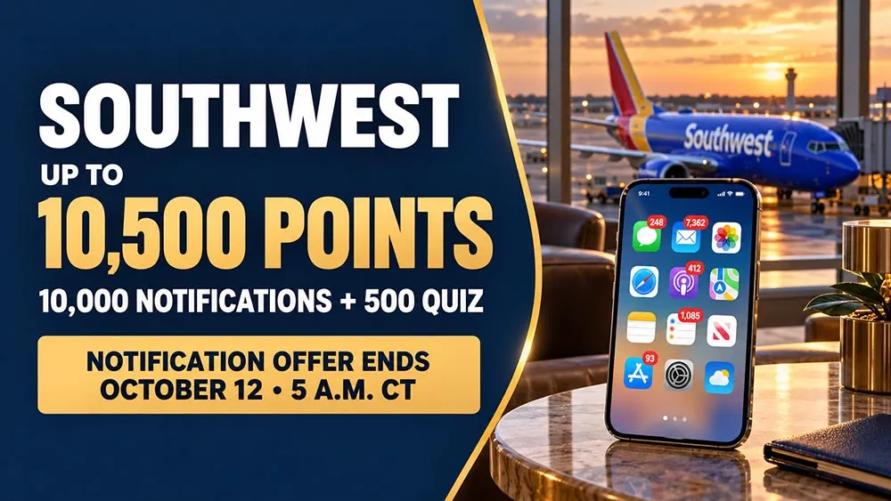 Southwest Will Pay You Up to 10,500 Points for Your Unread Notifications. The Big Half Ends October 12.