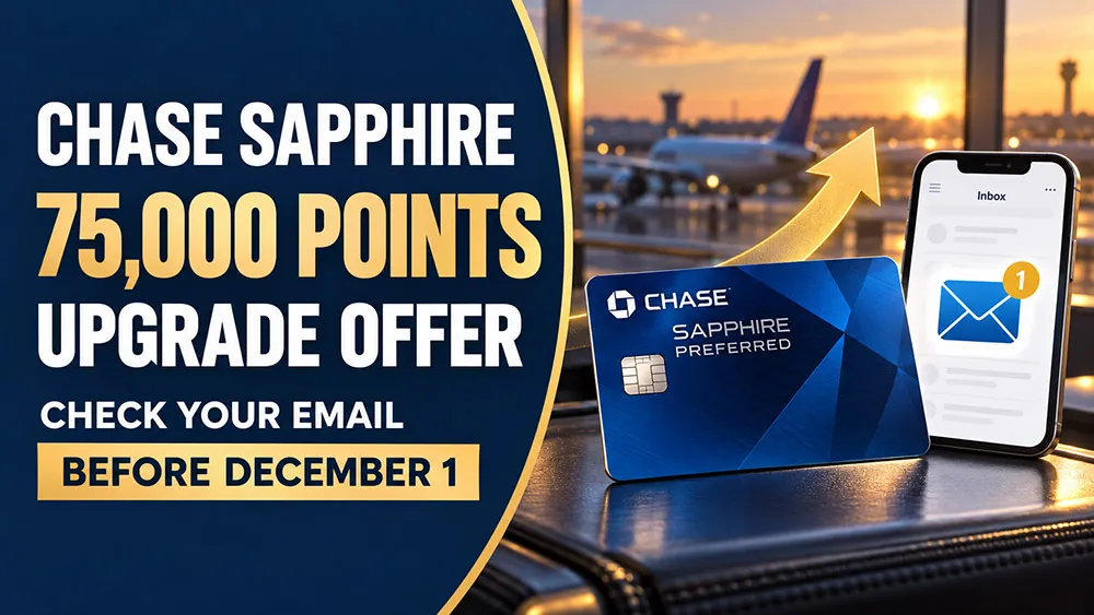 Chase Is Paying 75,000 Points to Upgrade Your Sapphire Preferred. Check Your Email Before December 1.