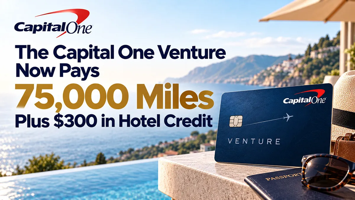 The Capital One Venture Now Pays 75,000 Miles Plus $300 in Hotel Credit