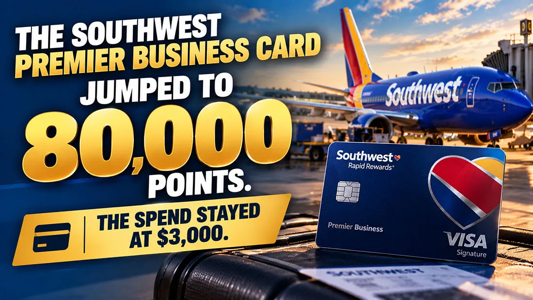 The Southwest Premier Business Card Jumped to 80,000 Points. The Spend Stayed at $3,000.