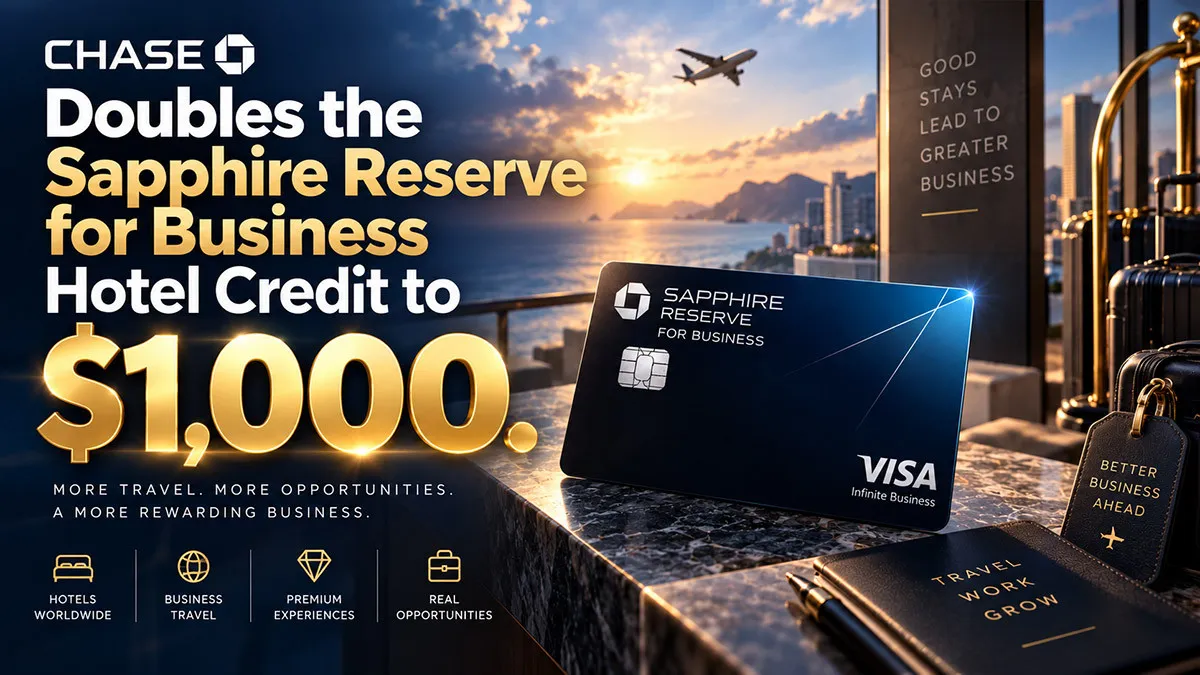 Chase Doubles the Sapphire Reserve for Business Hotel Credit to $1,000. The Ad Bonus Gets a Cap.