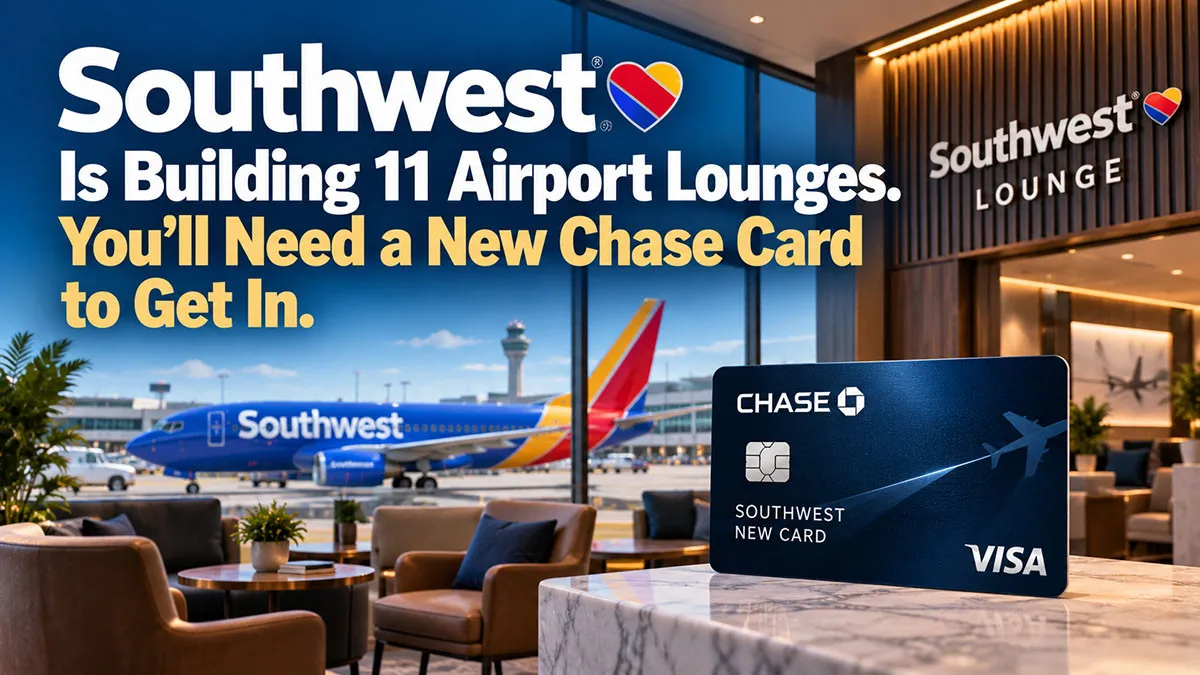 Southwest Is Building 11 Airport Lounges. You'll Need a New Chase Card to Get In.