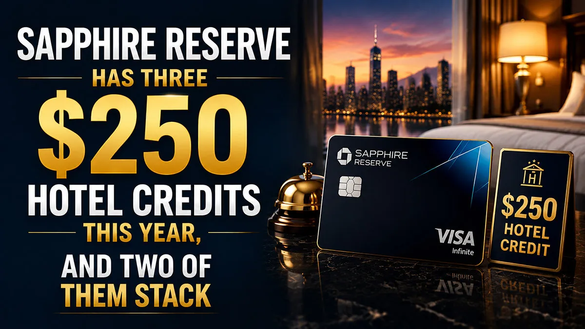 Sapphire Reserve Has Three $250 Hotel Credits This Year, and Two of Them Stack
