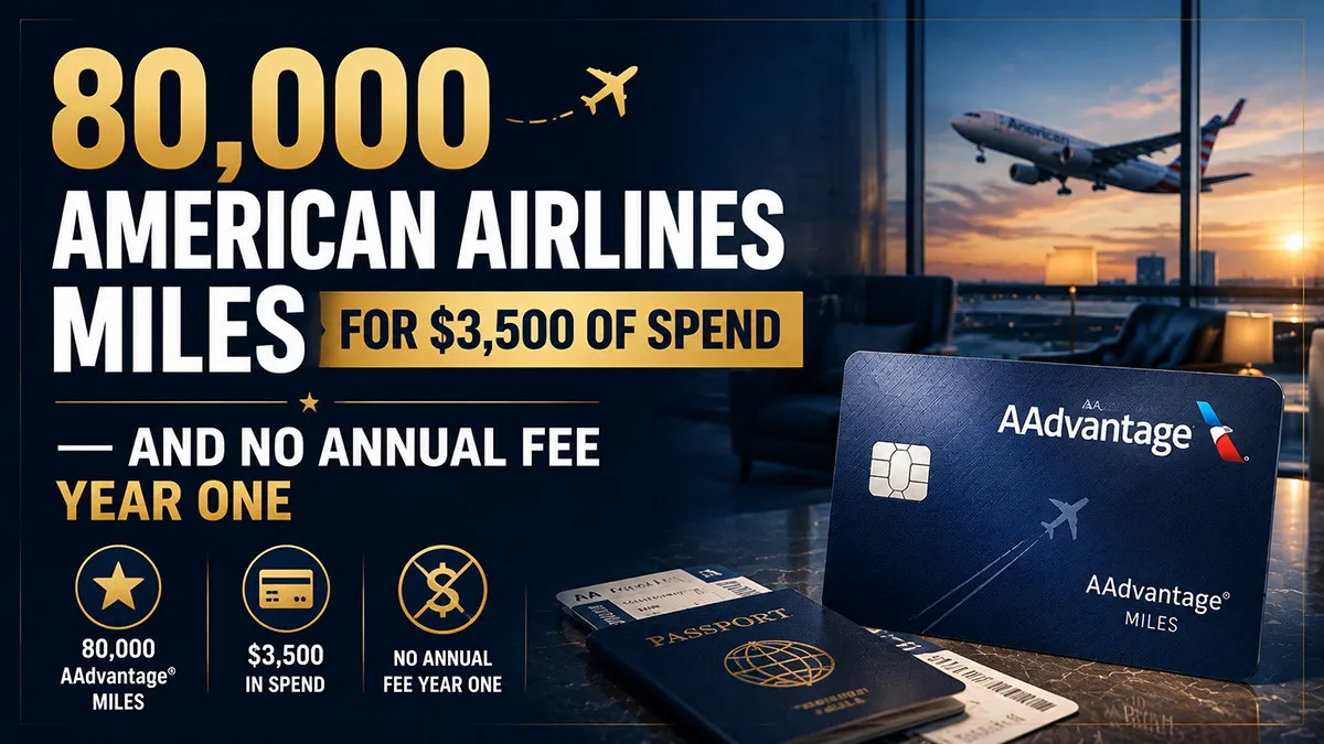 80,000 American Airlines Miles for $3,500 of Spend — And No Annual Fee Year One