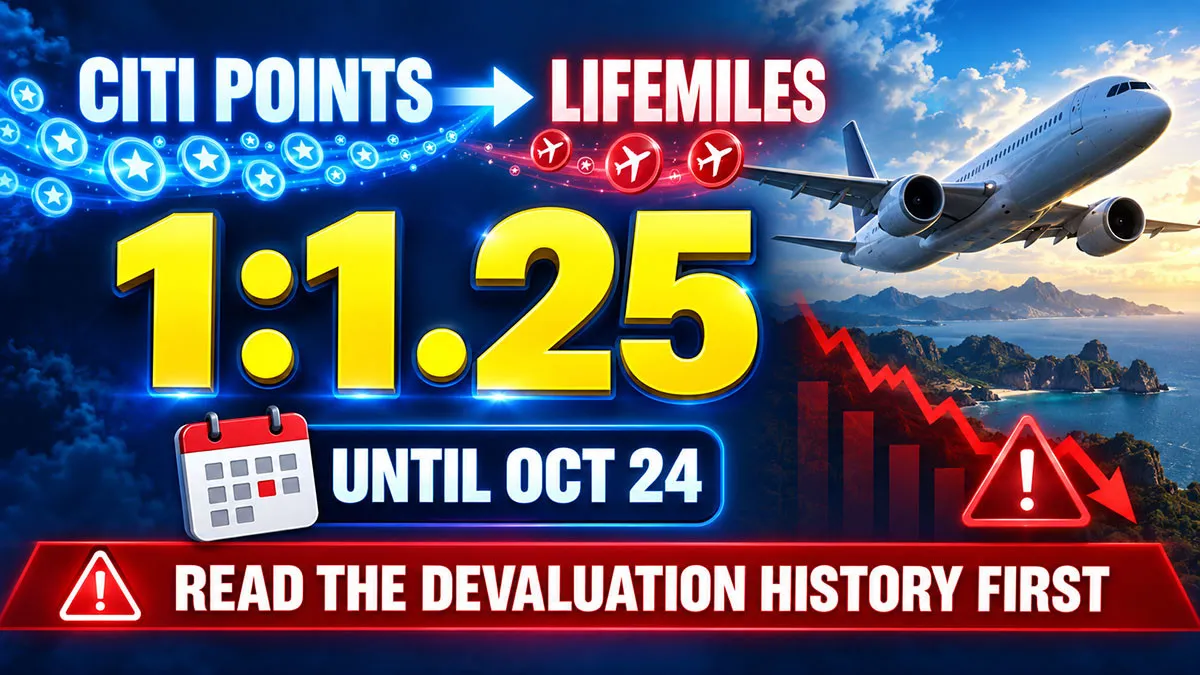 Citi Points Turn Into Avianca LifeMiles at 1:1.25 Until October 24. Read the Devaluation History First.