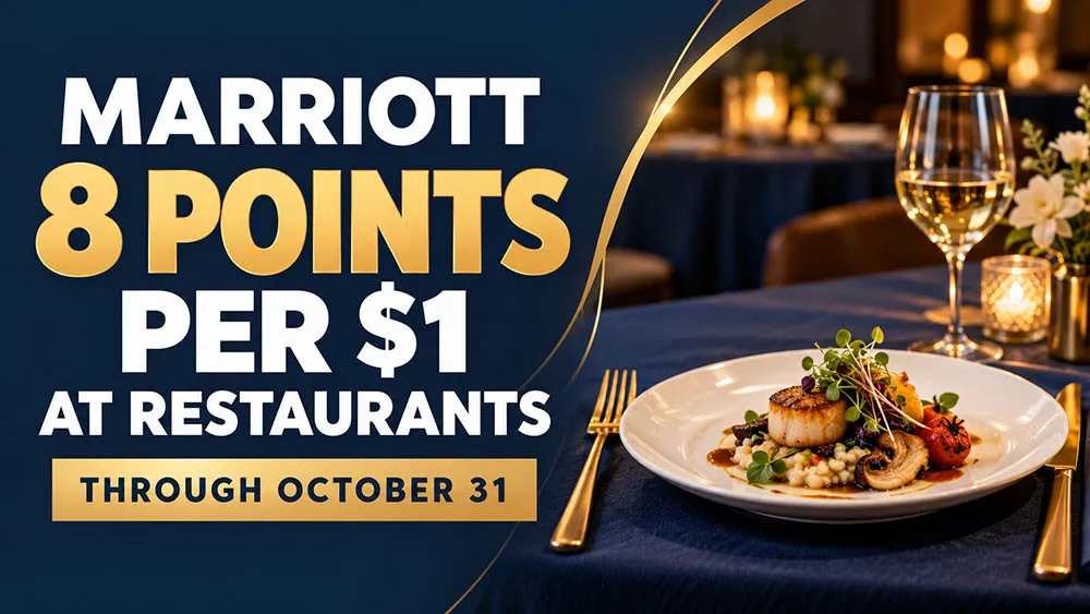 Marriott Will Pay 8 Points Per Dollar at Restaurants Through October 31