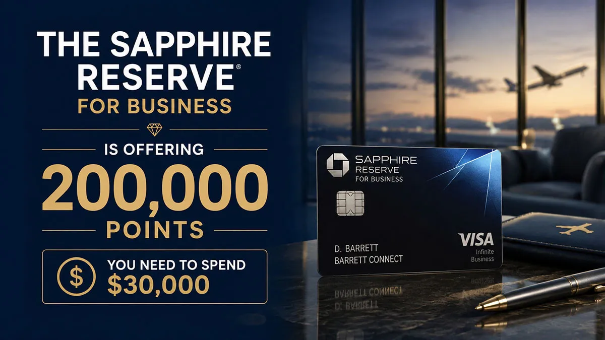The Sapphire Reserve for Business Is Offering 200,000 Points. You Need to Spend $30,000.
