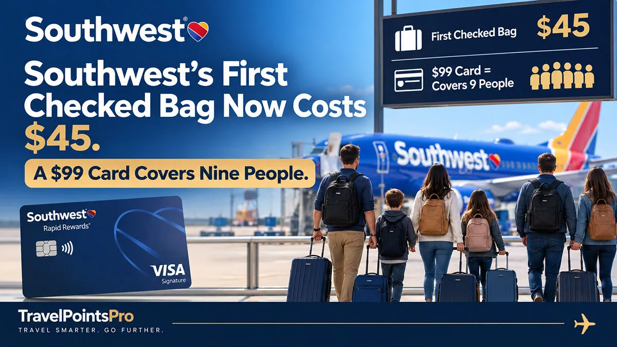Southwest's First Checked Bag Now Costs $45. A $99 Card Covers Nine People.