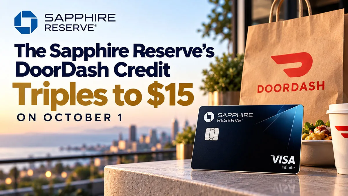 The Sapphire Reserve's DoorDash Credit Triples to $15 on October 1