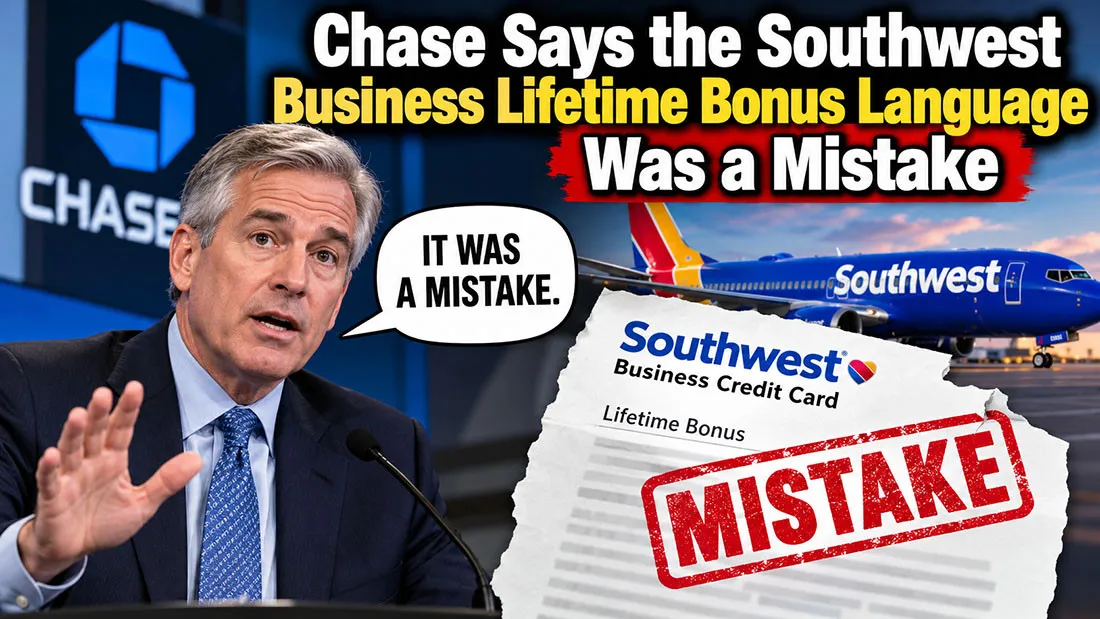 Chase Says the Southwest Business Lifetime Bonus Language Was a Mistake
