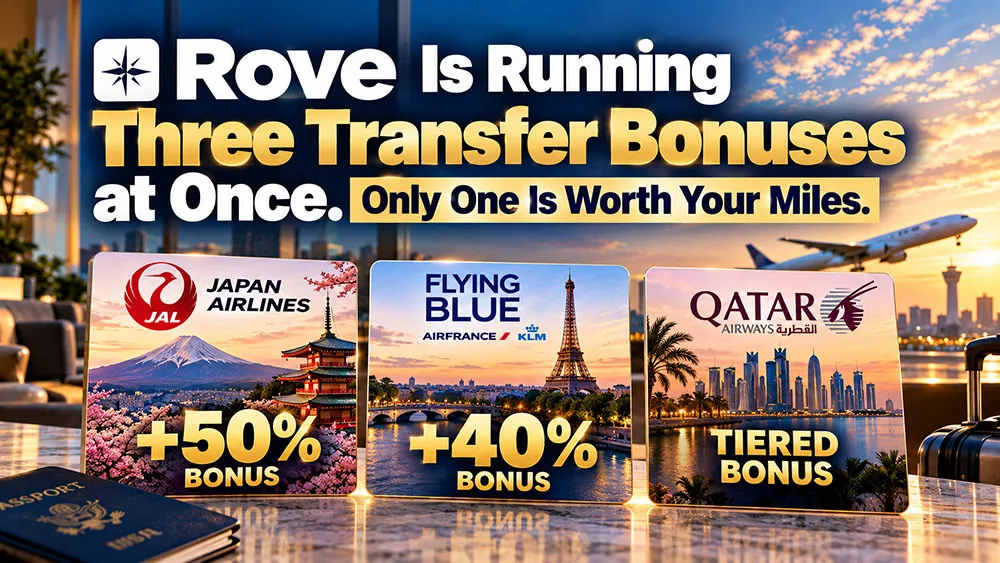 Rove Is Running Three Transfer Bonuses at Once. Only One Is Worth Your Miles.