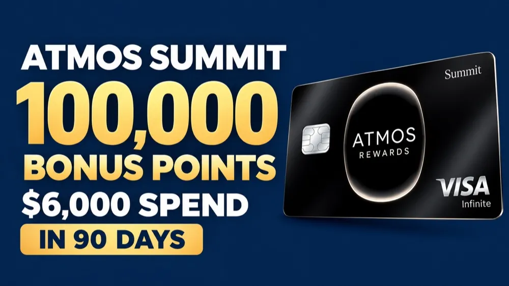 The Atmos Rewards Summit Card Offers 100,000 Points After $6,000 in 90 Days