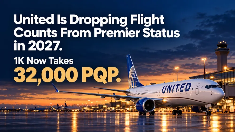 United Is Dropping Flight Counts From Premier Status in 2027. 1K Now Takes 32,000 PQP.