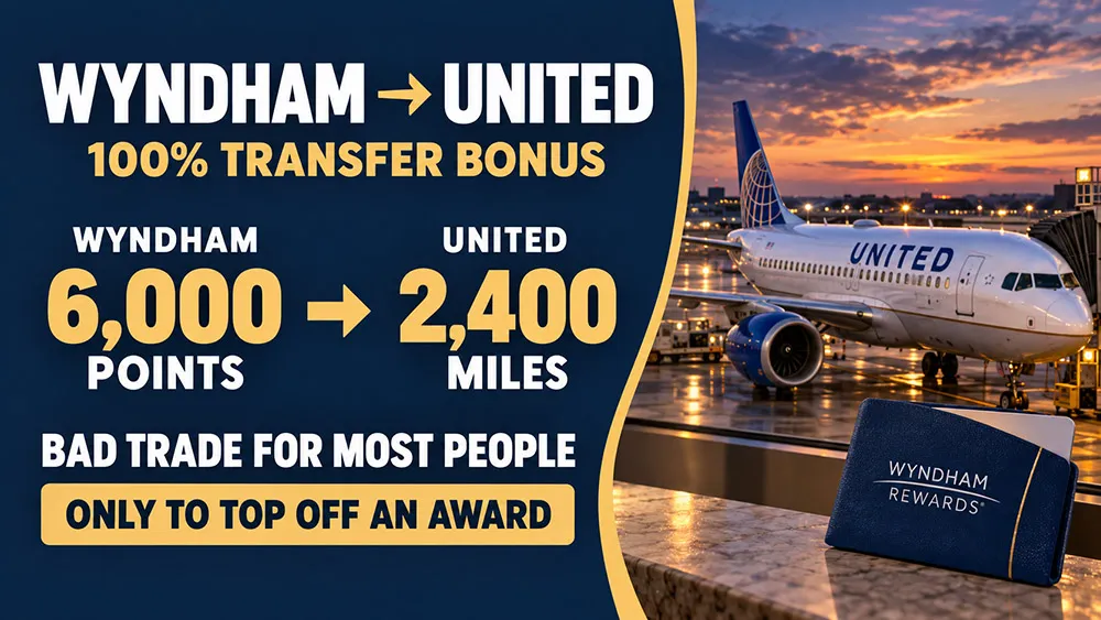 Wyndham Points Now Transfer to United at Double the Usual Rate. It Is Still a Bad Trade for Most People.