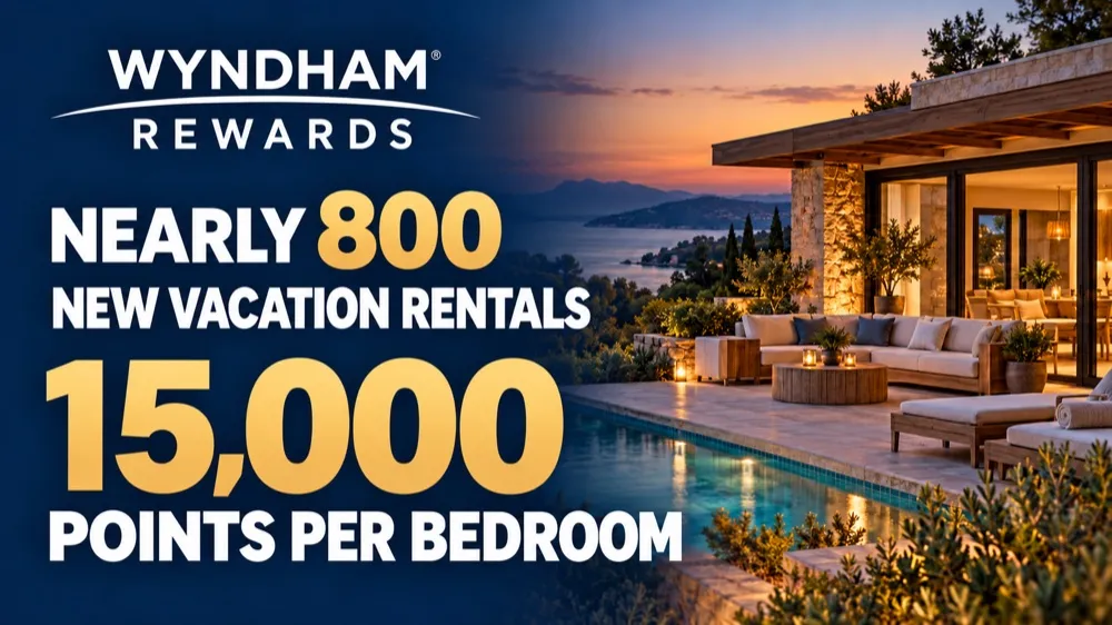 Wyndham Rewards Adds Nearly 800 Vacation Rentals at 15,000 Points per Bedroom